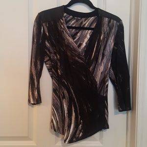 NIC+ZOE Oil Painting Wrap Shirt